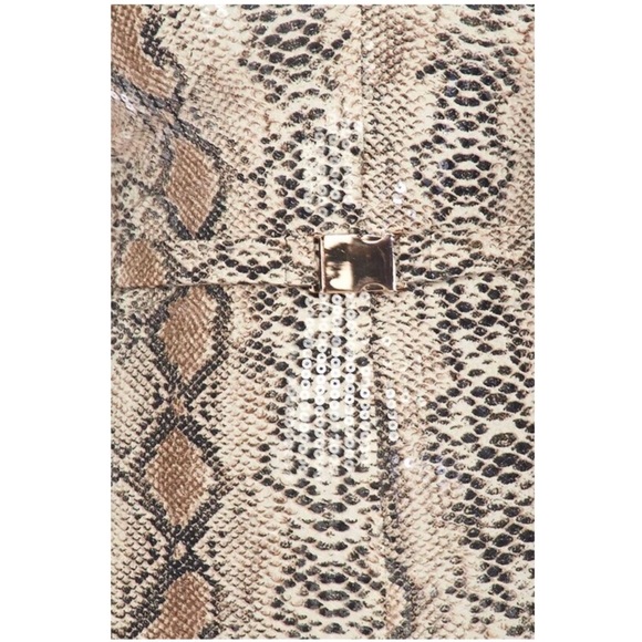 SOLD OUT CLEARANCE Sequin Snakeskin Print Belted Romper - Picture 3 of 3